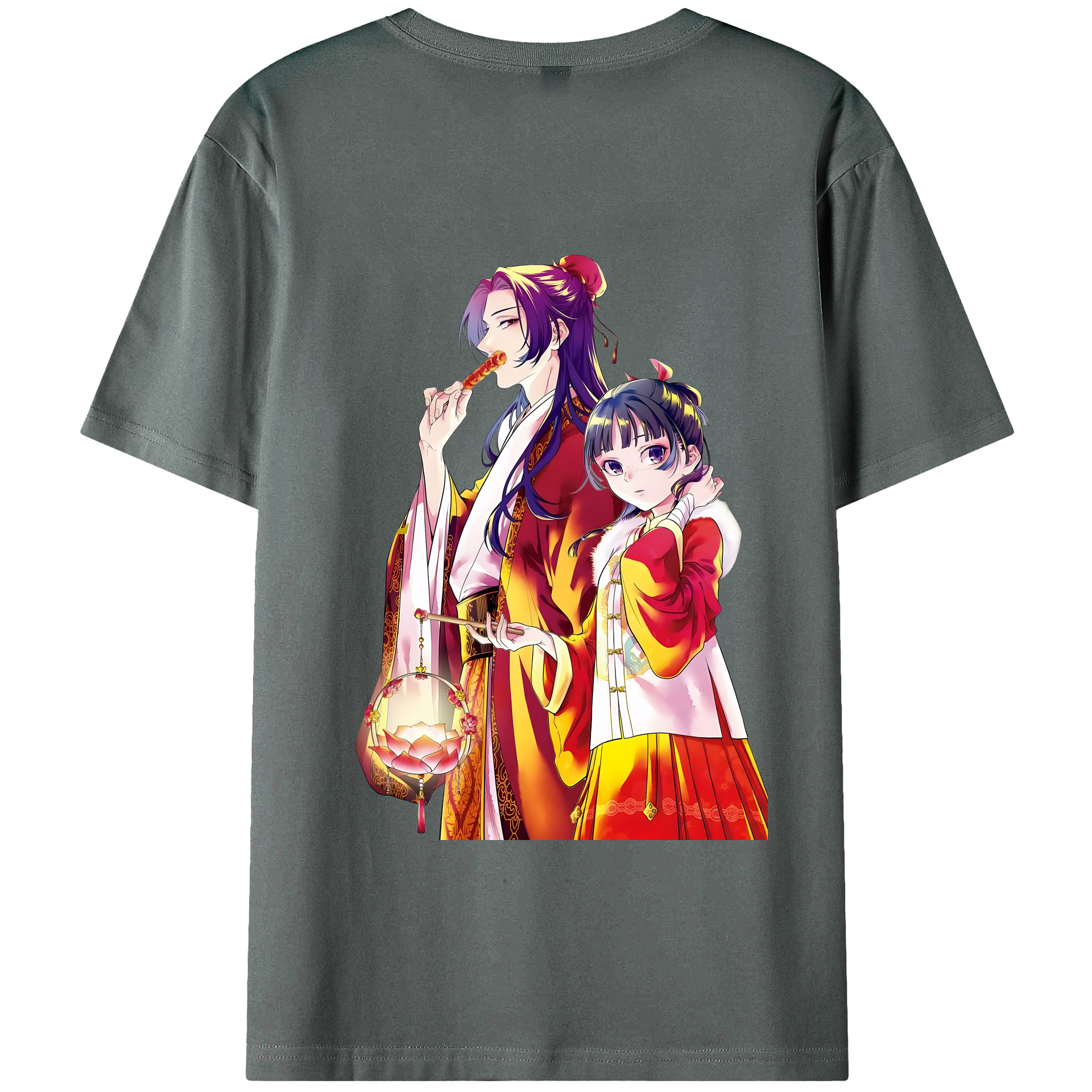 （画像用） 薬屋のひとりごと The Apothecary Diaries 綿100％ メンズ半袖Tシャツ（バックプリント） 通気性